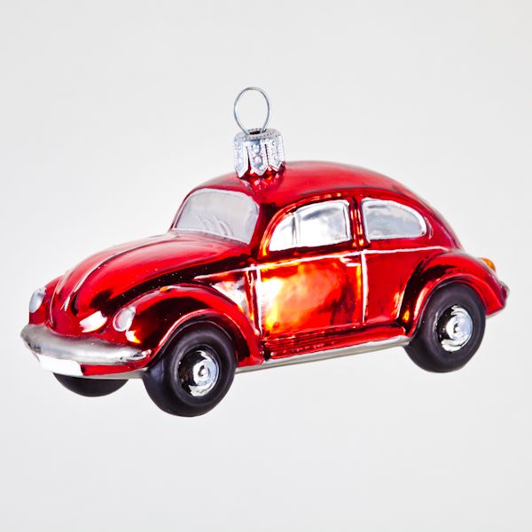 Christbaumkugel, VW-Käfer, Rot, 10 x 4 cm