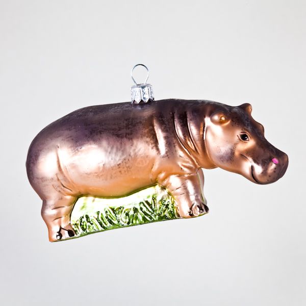 Christbaumkugel, Hippo, 12 x 6 cm