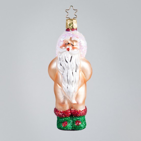 Christbaumkugel, Kleiner Nackedei Weihnachtsmann, 4 x 12 cm
