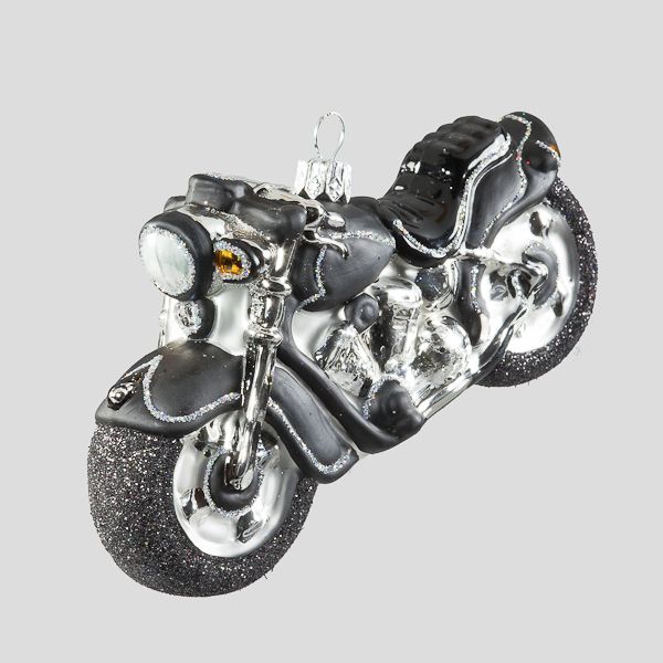 Chopper-Motorrad, Schwarz, 12,5 x 7 cm