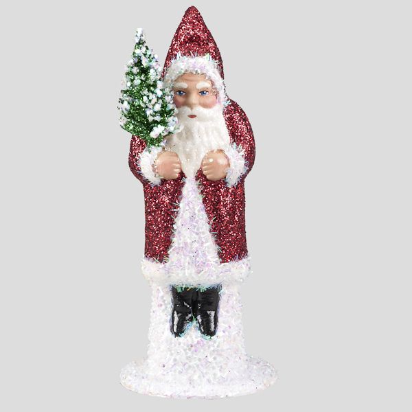 Weihnachtsmann, rot, Glitter, 15 cm