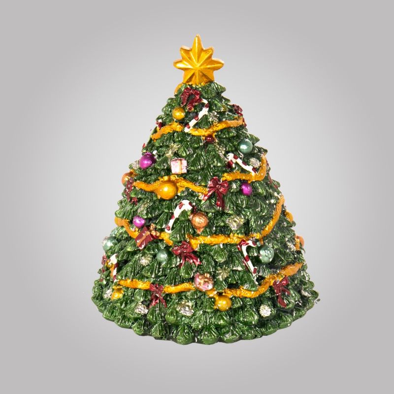 Spieluhr – Kleiner geschmückter Weihnachtsbaum, 13 x 10 cm